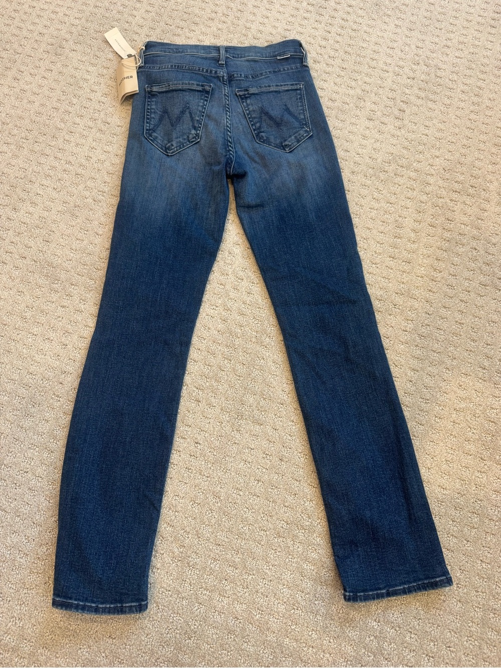 MOTHER Skinny Jeans in Dark Blue Wash